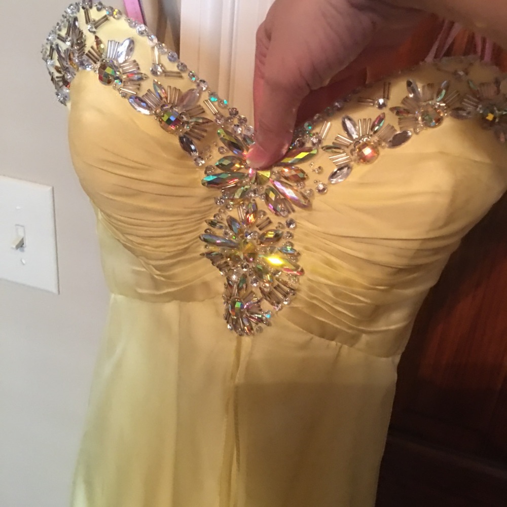 Long Yellow Prom Dress
